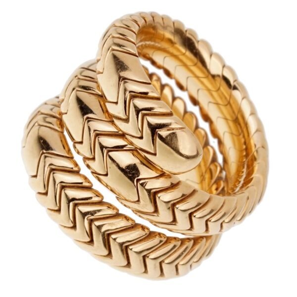 Bulgari Spiga Triple Wrap Yellow Gold Ring - Image 2