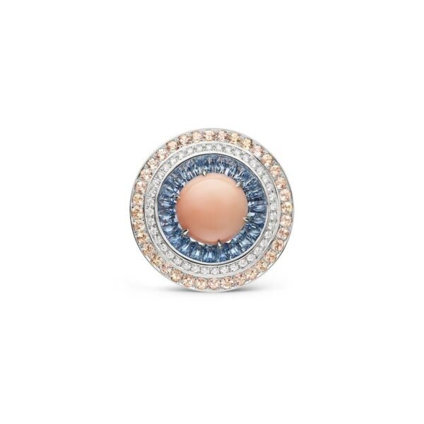 Buy Chaumet Lux Ring - White gold, angel skin coral, aquamarines - Image 2