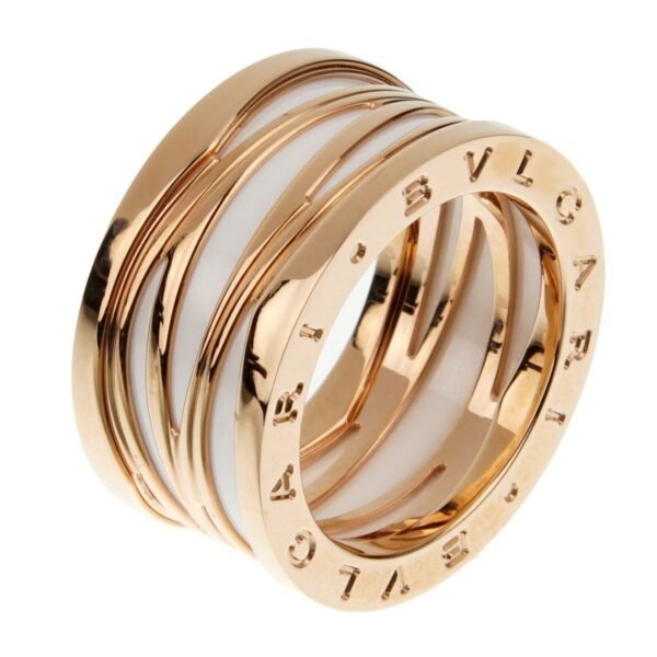 Bvlgari B.zero1 Legends Rose Gold Ceramic Band Ring Sz 8 1/2 - Image 2