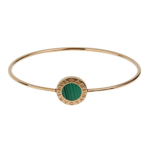 Bvlgari Malachite Rose Gold Medium Bangle Bracelet