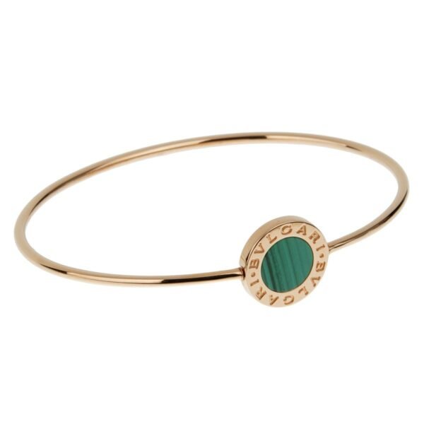 Bvlgari Malachite Rose Gold Medium Bangle Bracelet - Image 3