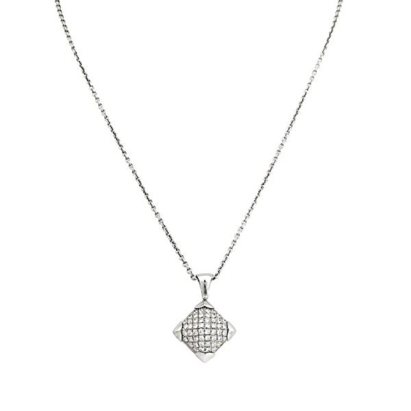 Bvlgari Pyramid Diamond White Gold Pendant Necklace