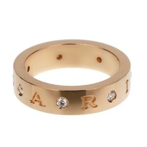 Bvlgari Roman Sorbet 18k Rose Gold Diamond Band Ring Sz 6 1/2