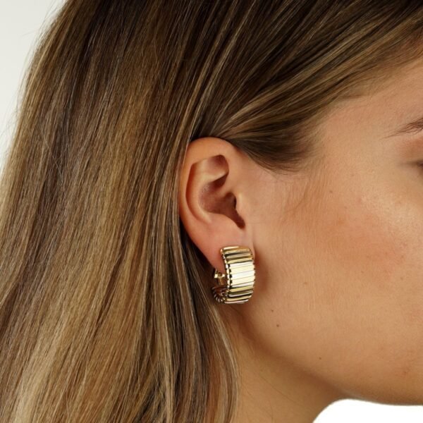 Bvlgari Tubogas Yellow & White Gold Earrings - Image 3