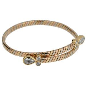 Bvlgari Vintage Tubogas Diamond Choker Tri Color Gold Necklace