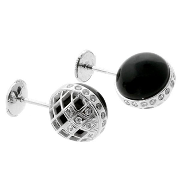 Carrera y Carrera Celosia Onyx Diamond White Gold Earrings - Image 2