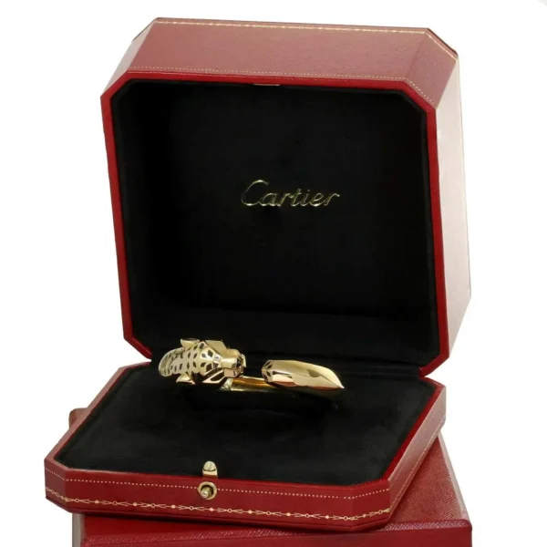 Cartier 18K Yellow Gold Panthere Bangle Bracelet - Image 6