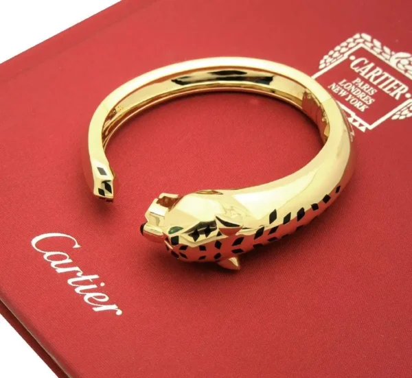 Cartier 18K Yellow Gold Panthere Bangle Bracelet - Image 2