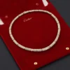 Cartier 26cts Diamond Bamboo Suite in 18K Gold Necklace and Earrings - Image 4