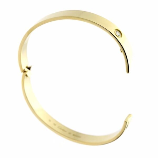 Cartier Anniversary Yellow Gold Diamond Bangle Sz 16 - Image 2