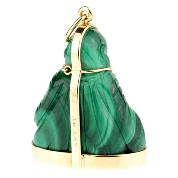 Cartier Buddha Malachite Gold Pendant Necklace - Image 4