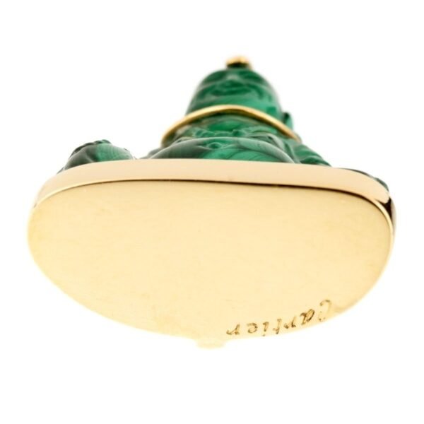Cartier Buddha Malachite Gold Pendant Necklace - Image 5