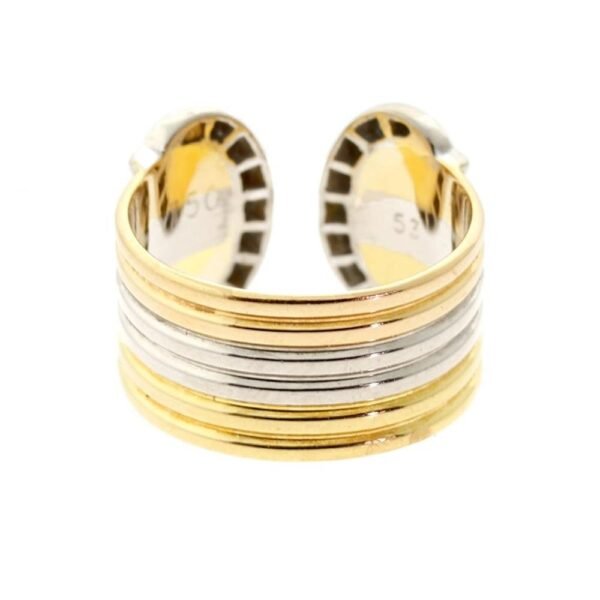 Cartier C De Cartier Diamond Multitone Gold Band Ring - Image 2