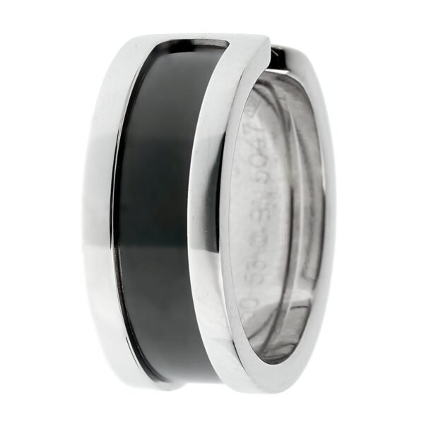Cartier C de Cartier Black Enamel White Gold Ring - Image 2