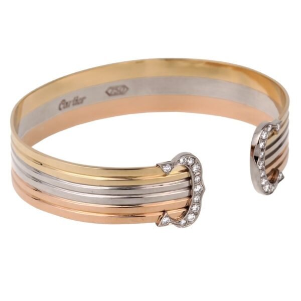 Cartier C de Cartier Diamond Cuff Gold Bracelet - Image 2