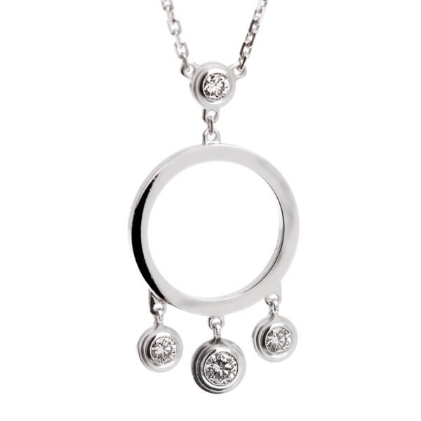 Cartier Diamants Legers 18k White Gold Diamond Pendant Necklace