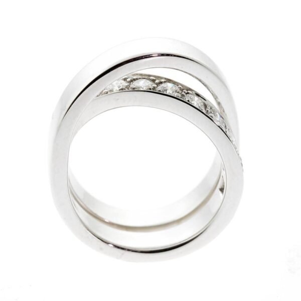 Cartier Diamond Gold Bypass Ring - Image 2