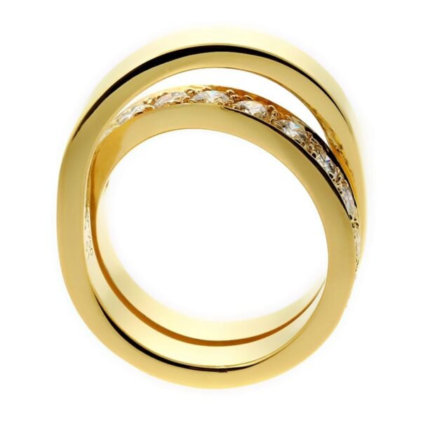 Cartier Diamond Gold Crossover Ring - Image 3