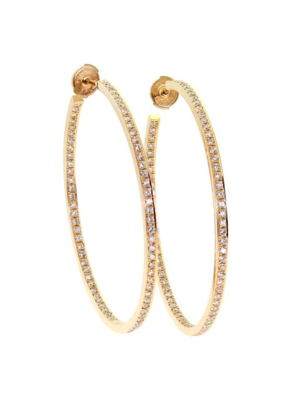 Cartier Diamond Gold Hoop Large Earrings