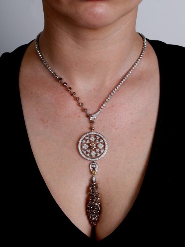 Cartier Diamond Surya Platinum Necklace - Image 5