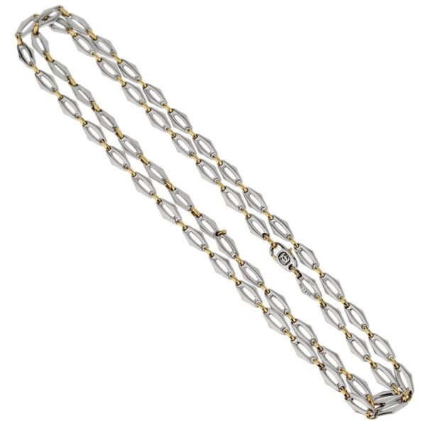 Cartier Double C Stainless Steel Yellow Gold Sautoir Necklace