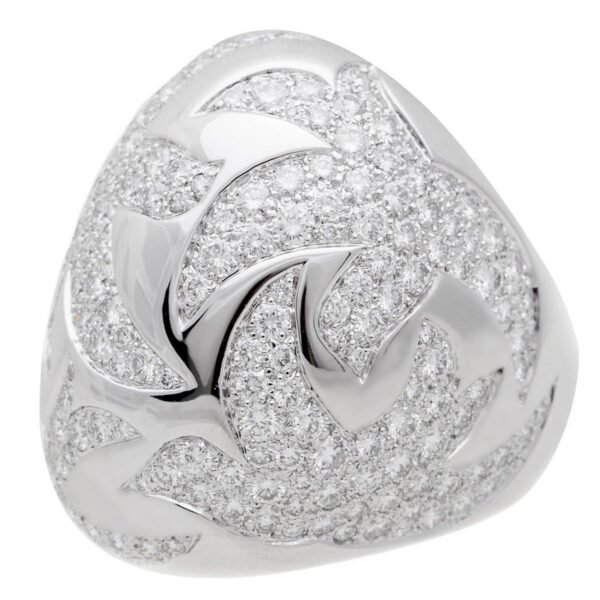 Cartier Dove of Peace Diamond White Gold Bombe Cocktail Ring