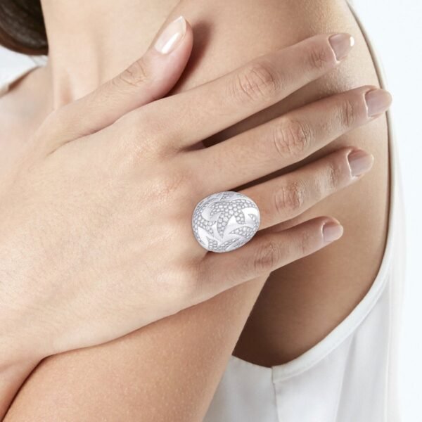 Cartier Dove of Peace Diamond White Gold Bombe Cocktail Ring - Image 2