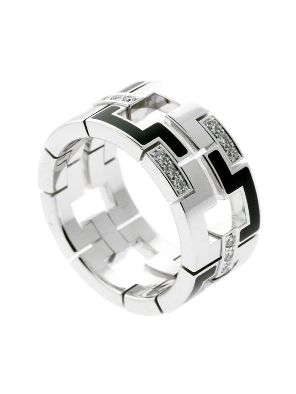 Buy Cartier Enamel and Diamond Ring in White Gold - Image 2