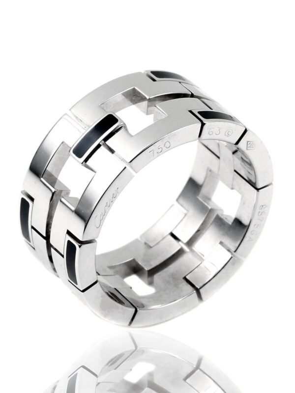 Cartier Enamel Ring 18k White Gold - Image 2