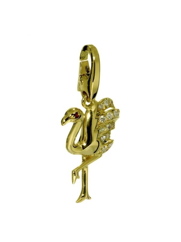 Cartier Flamingo Diamond Gold Charm Pendant