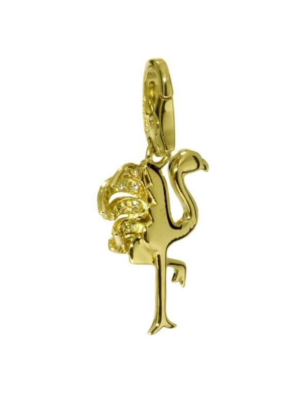 Cartier Flamingo Diamond Gold Charm Pendant - Image 2