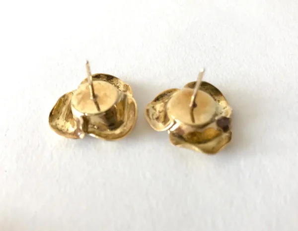 Cartier France 18K Gold Diamond Rose Flowering Brooch and Earrings Set - Image 8