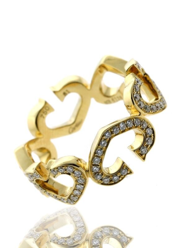 Cartier Heart Diamond Eternity Ring 18k Yellow Gold - Image 3