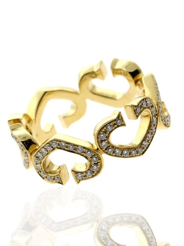 Cartier Heart Diamond Eternity Ring 18k Yellow Gold - Image 2