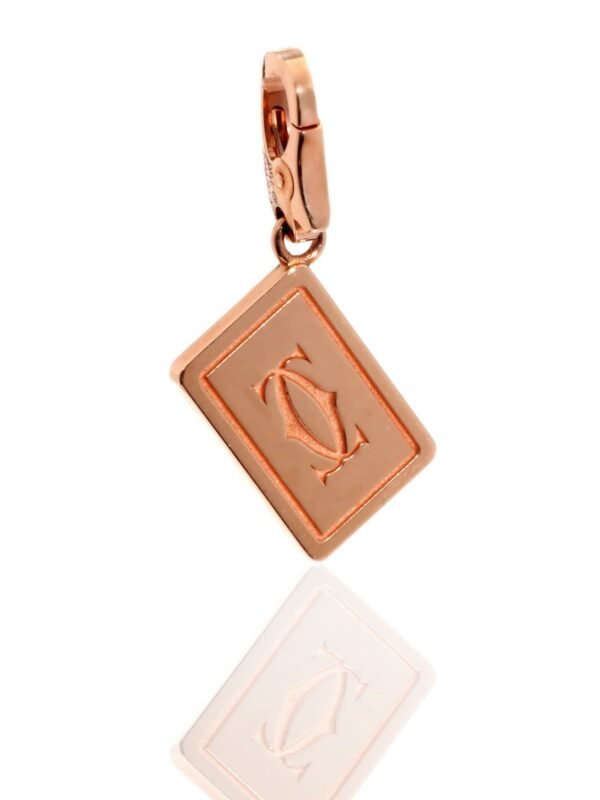 Cartier Heart Playing Card Charm Rose Gold Pendant - Image 3
