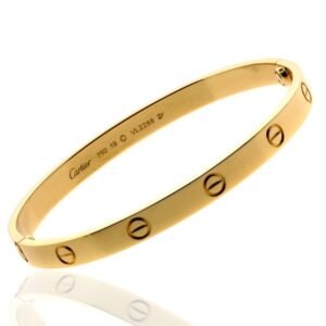 Cartier Love Bangle Bracelet 18k Yellow Gold Sz 19
