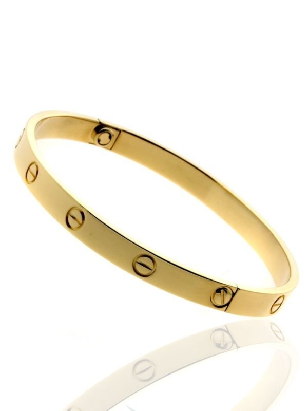 Cartier Love Bangle Bracelet 18k Yellow Gold Sz 19 - Image 2
