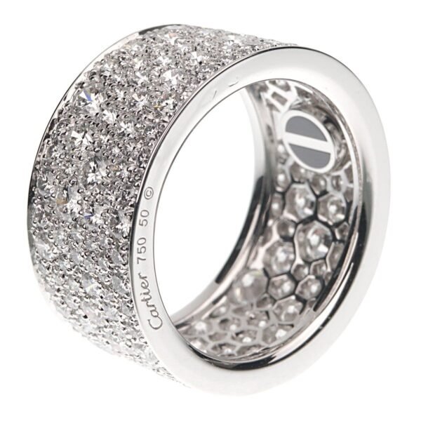 Cartier Love Ceramic Pave Diamond White Gold Ring - Image 2