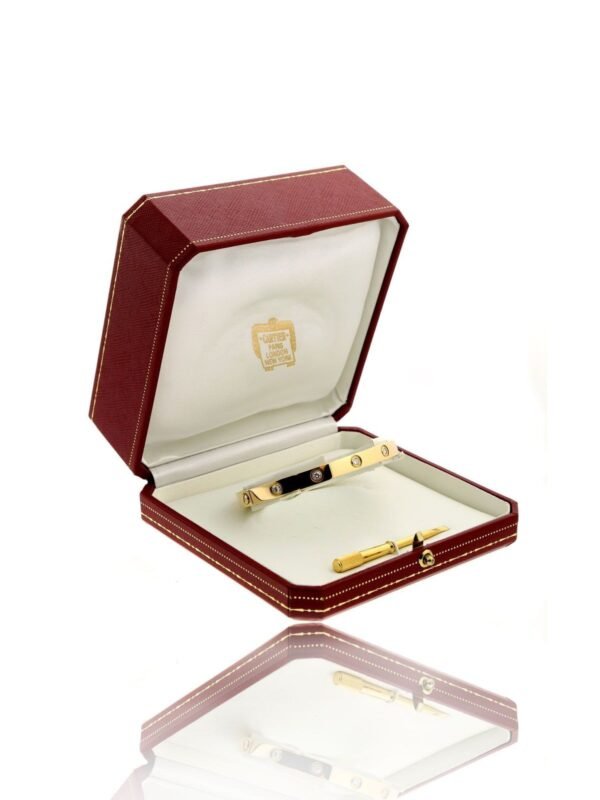 Cartier Love Diamond Bangle Bracelet in 18k Yellow Gold Sz 19 - Image 2