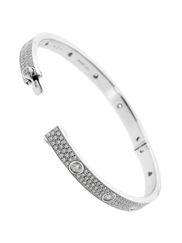 Cartier Love Diamond Pave Bangle Bracelet - Image 2