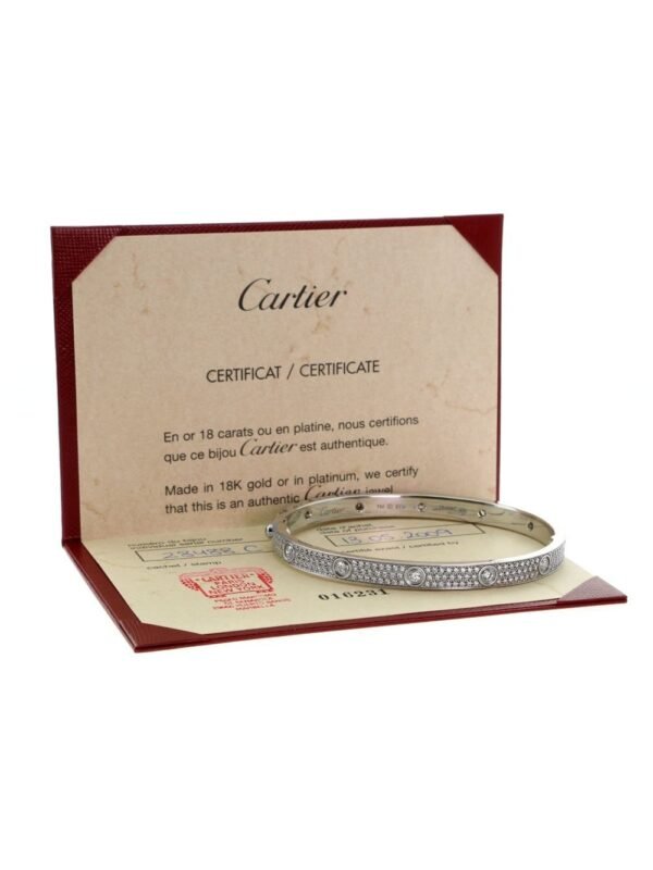 Cartier Love Diamond Pave Bangle Bracelet - Image 3