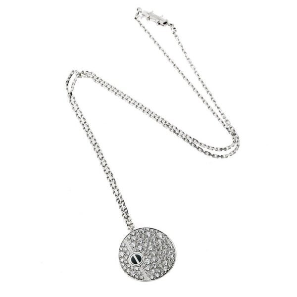 Cartier Love Pave Diamond White Gold Necklace - Image 4