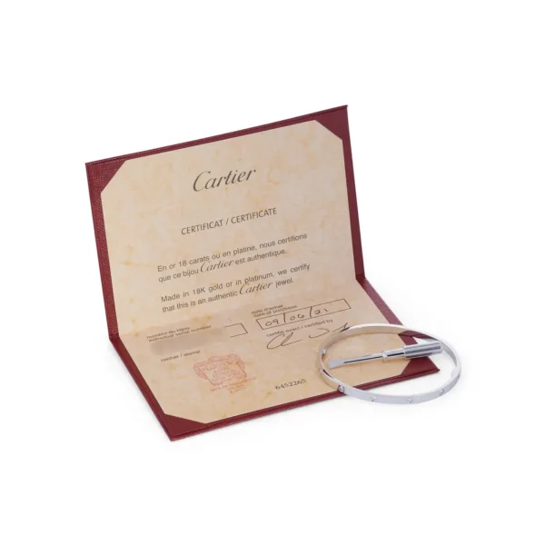 Cartier Love White Gold 10-Diamond Bracelet, Small Model - Image 5
