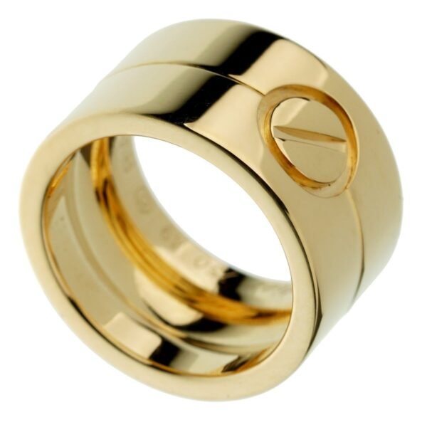 Cartier Love Wide Yellow Gold Band Ring Sz 5 - Image 3