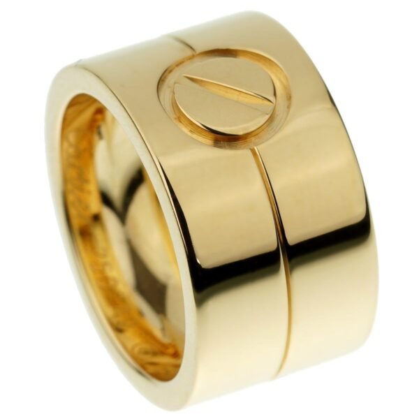 Cartier Love Wide Yellow Gold Band Ring Sz 5