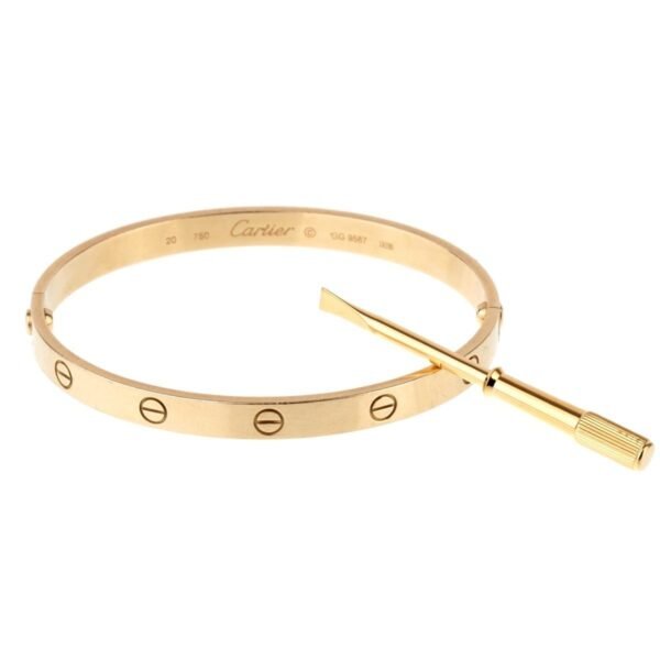 Cartier Love Yellow Gold Bangle Bracelet Sz 20 - Image 2