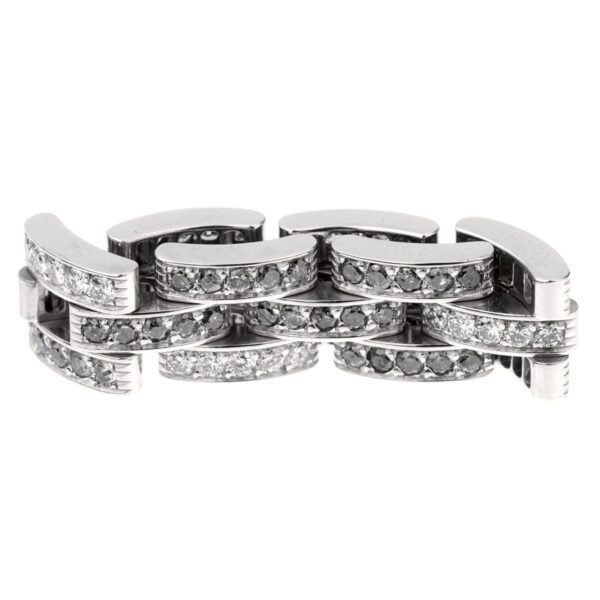 Cartier Maillon Limited Edition Panthere Diamond White Gold Ring - Image 2