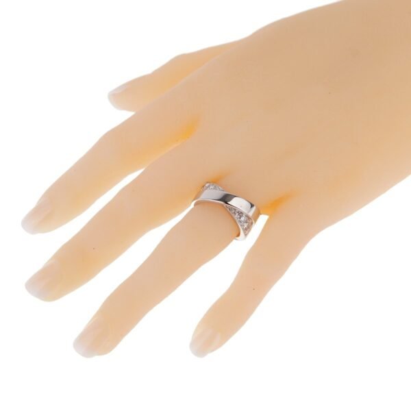 Cartier Nouvelle Vague Diamond White Gold Crossover Ring - Image 4