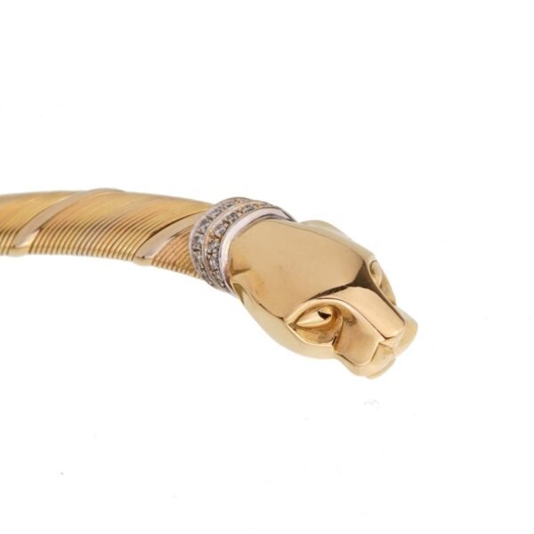 Cartier Panthere 18k Tri Color Gold Diamond Choker Necklace - Image 4