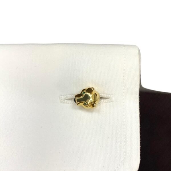 Cartier Panthere Bamboo Vintage Yellow Gold Cufflinks - Image 4
